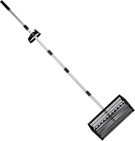 Loyimioo Rastrello per Sabbia 5 Sezioni Connettibili, Acciaio Antiruggine con Attrezzi di Installazione, Lunghezza Regolabile 42-174cm, Maglia 2x0.7cm, per Caccia Conchiglie Spiaggia