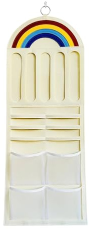 Haargummi Organizer Stofftaschen Mit Mesh-Fach | Haaraccessoires Aufbewahrungshaken für Kinder Haarbänder Schmuck Scrunchies Sonnenbrillen Kinderzimmer Schlafzimmer