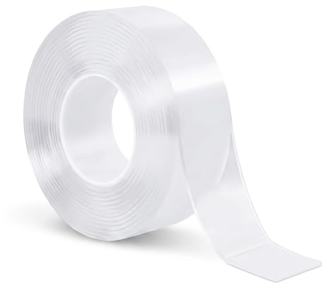Nastro biadesivo resistente, impermeabile, rimovibile, riutilizzabile, multiuso, adesivo trasparente extra forte per tappetini, foto, cornici, montaggio a parete (3 m x 2 cm x 2 mm)