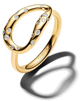PANDORA Statement-Ring für Frauen mit Steinen Besetzt Goldfarben 164676C01