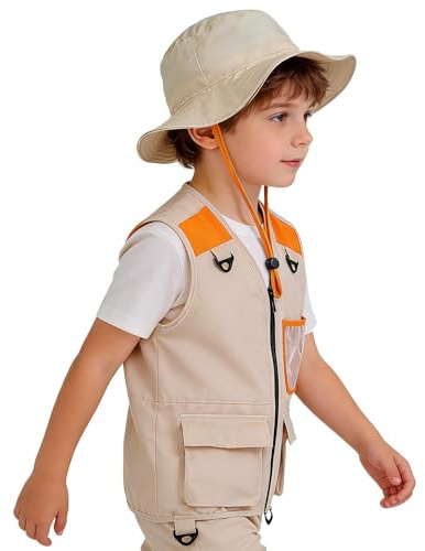 Generisch Gilet de pêche pour enfant - Avec poches - Vêtement lavable - Pour - Safari - Pour l'extérieur, la randonnée, la pêche, le camping, l'exploration, le trekking, le jardin