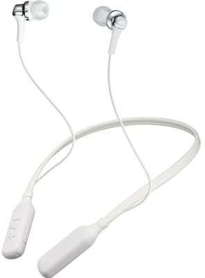 JVC Premium Wireless Bluetooth Sports In Ear Headphones Earphones with Neckband, Built-In Mic and Remote and Comfortable Earbuds, White