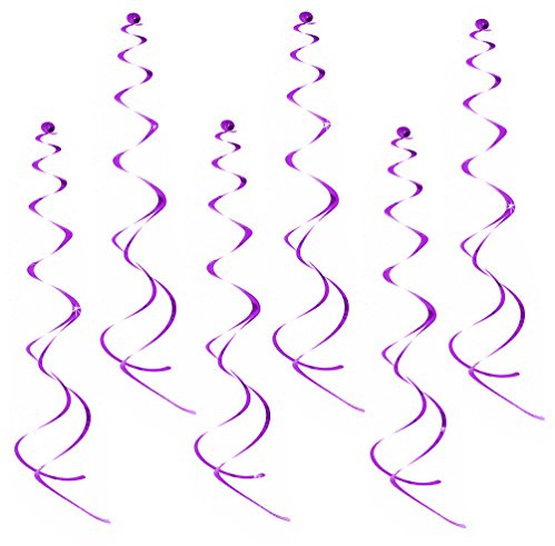 Oblique Unique® Deckenhänger 6 Stück Spiral Girlanden - Farbe wählbar (Lila)