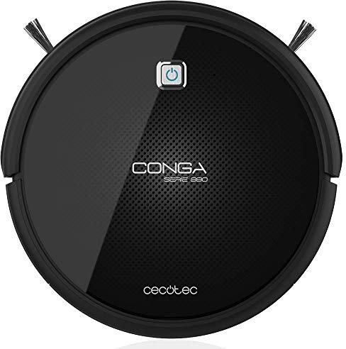 Cecotec Robot Aspirador y fregasuelo Conga Serie 990. Acero Inoxidable, Negro, autonomía de 160 Minutos