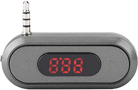 ASHATA 3.5MM Audio Head Mobile Phone/Pad/MP3/MP4/MP5/Tablet FM Transmitter Built in 300mAh Battery Car Radio Transmitter