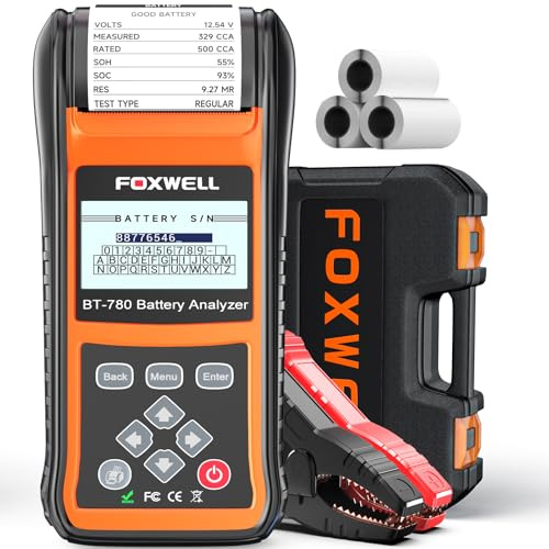24V 12V Car Battery Tester with Printer - 2026 FOXWELL BT780, Professional Battery Load Analyzer, 100-2000CCA Automotive Starter & Alternator Tester for Cars Trucks SUVs Marine & Heavy Duty Vehicles