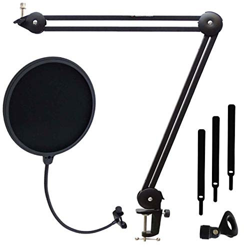 keepdrum MS138 Mikrofonarm-Stativ Gelenkarm + Popschutz Popfilter
