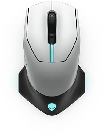 Dell Alienware 610M Wired / Wireless Gaming Mouse - AW610M (Lunar Light), white