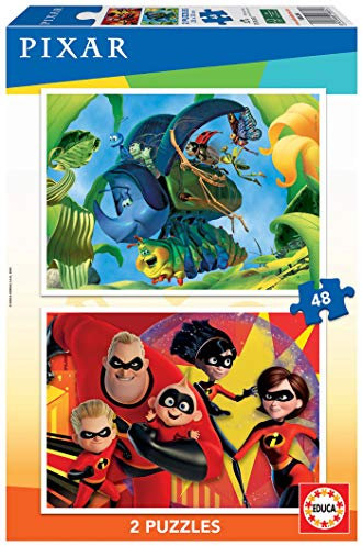 Educa - Puzzle 2x48 stücke Pixar (A Bug´s Life + The Incredibles). Ab 4 Jahren. Ref.18634