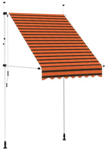 vidaXL Markise Einziehbar Handbetrieben Wasserabweisend Klemmmarkise Balkonmarkise Sonnenschutz Terrasse Balkon Garten 150cm Orange Braun