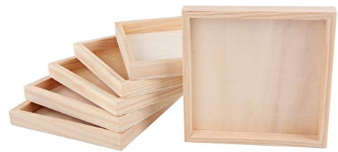 BESPORTBLE 6 Stück Unfertiges Holz Serviertablett Biologisch Abbaubare Serviertisch Tabletts für Hochzeiten Wohnkultur Und Bastelprojekte