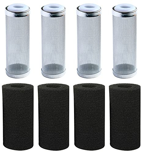 Zasvec Aquarium Filterschutz 4 Stück Aquarium Mesh Net Filter und 4 Stück Filterschwamm Ansaugschutz Aquarium Aquarium Filter Guard Aquarium Schutzhülle für Schutz fliessen Fisch Garnele