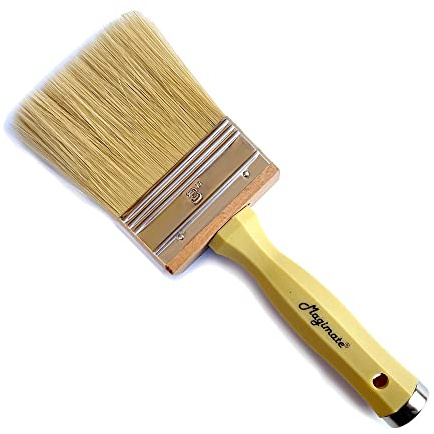 3 Inch Block Stain Brush, Thick Paint Brush, Fence Deck Stain Applicator, Soft Bristle Brush for Emulsion, Dusting, Household Utility Staining Brushes by Magimate