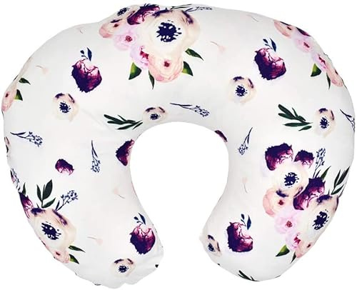 Federa per cuscino per allattamento, per neonato, a forma di U, 57,1 x 45,7 cm, morbida ed elastica per neonato, alimentazione neonata e bambina (fiore)
