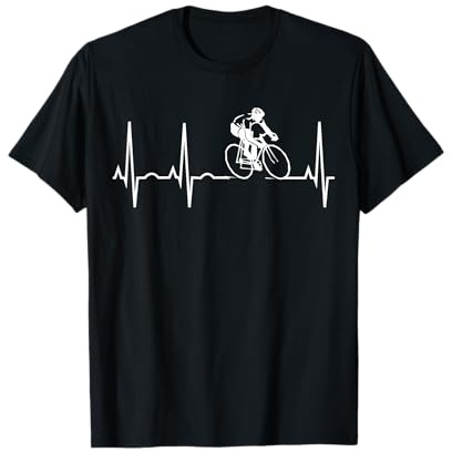 Camiseta de ciclismo Heartbeat I Love Cycling T-Shirt para ciclistas Camiseta
