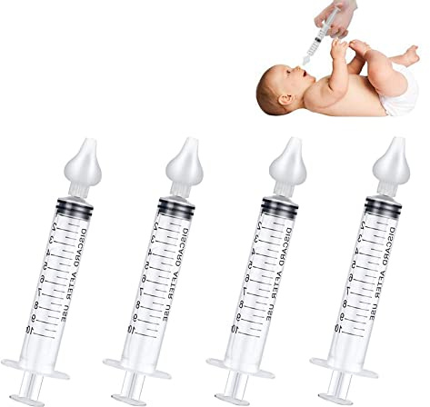 Lot de 4 Seringue Nasale Bebe Irrigateur Nasa Manuel À 4 Seringues Avec Echelle Pour Nouveau Nés En Bas Âge Nettoyant Le Nez Avec Embout D'Aspiration Nasale En Silicone Nettoyable Et Réutilisable
