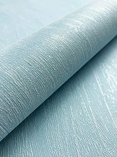 Newroom Tapete Türkis Vliestapete Streifen - Streifentapete Modern Babyblau Hellblau Linien Wellen Landhaus inkl. Tapezier-Ratgeber