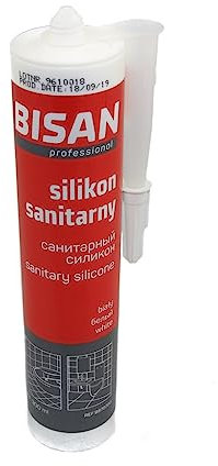 BISAN Weiß Sanitär Silikon, schimmelresistentes Sanitärsilikon für das Bad, wasserfestes Silikon für viele Materialien*, geruchsneutrale & langlebige