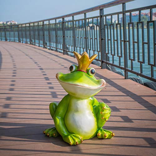 Statue Dekoration Kreative Gartenornamente Outdoor Garten Pastorale Dekorationen Skulptur Cartoon Tier Harz Glas Stahl Frosch Ornamente Gartenskulptur Ornamente Good