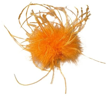 Federbrosche für Damen,Flauschige Straußenfeder Brosche Haarclip Braut Hochzeit Kopfschmuck Brosche Pin Haar Accessoire Fascinator Kopfbedeckung für Mädchen Frauen Geburtstag Hochzeit Party Strand
