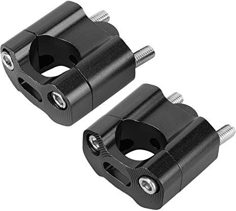 1 Pair Motorbike Handlebar Risers, CNC Aluminum Alloy Motorcycle Handlebar Riser Bar Handlebar Clamp Mount Adapter for 22mm/28mm 1/8in 7/8in Bars Clamp (Black)