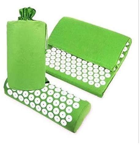 FrEshn Massagekissen Akupressur Matte Kopf Nacken Zurück Fuß Massage Kissen Kissen Yoga Spike Matte Anti-Stress Akupunktur Pad Nadel Massager Massagekissen (Size : Green)