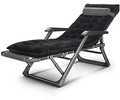 ILmira Klappbarer Liegestuhl für den Außenbereich, Strandstuhl, tragbar, für Balkon, Büro, Bett, Garten, Sonnenliege mit Armlehnen-Massagefunktion (Stuhl + Schwarze Matte) Auspicious Clouds