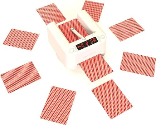 MISKYN Elektrischer Kartenhändler, 360° Drehbares Anti-Cheat-Universal-Spielkarten-Handelswerkzeug Mit Tischdecke Und Rotierender Poker-Kartenhandelsmaschine Für UNO