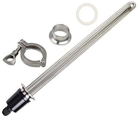 Calentador de inmersión Elemento calentador de agua de 3,5 kw Tri abrazadera de 1,5 (OD50.5) Todo el calentador de inmersión eléctrico SUS304 para elaboración de cerveza (color: solo calentador,