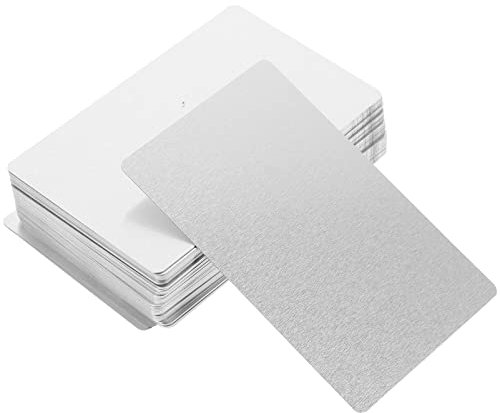 PartyKindom Metall-Visitenkartenrohlinge 100 Stück Aluminium Personalisierte Visitenkarten Sublimationsrohlinge Namenskarten Geschenkkarten Für Unternehmen Metall-Nummernschild Metallkarte