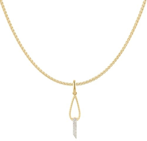 Ardeo Aurum Damen Schmuck-Set aus 375 Gold Gelbgold mit 0,03 ct Diamanten Brillanten Anhänger Zopfkette 45 cm