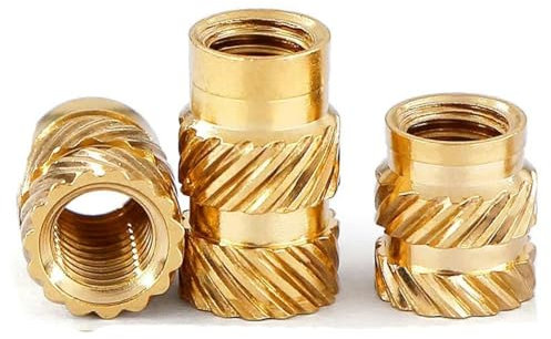 M1 M1.4 M1.6 M1.7 M2 M2.5 M3 M4 M5 M6 M8 Gewinde-Wärmeeinsatz Messingmutter Heißschmelz-Spritzguss-Einbettung Kupfermutter-M1 (Außendurchmesser 2 mm) 500 Stück-Länge 2 mm