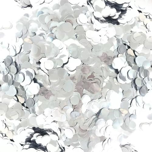 Coriandoli tondi argento 50G, coriandoli per decorazioni di compleanno, coriandoli per decorazioni da tavolo, paillettes per decorazioni per feste, riempimento di palloncini, adatti per compleanni