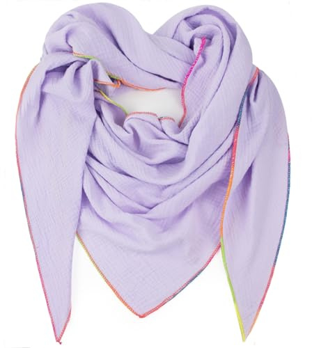 Gloop Damen XXL Dreieckstuch Halstuch Schal Ohne Kratze an Haut Herbstschal Sommerschal dünner Leichter Schal,Made in Italy