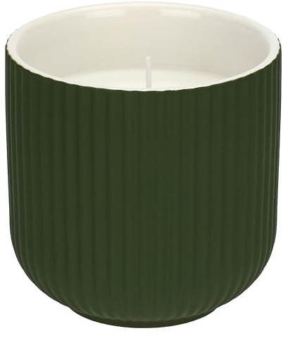 rituali domestici - Candela Verde L in ceramica, 11x11cm, profondità 11cm, collezione Sofficeluce