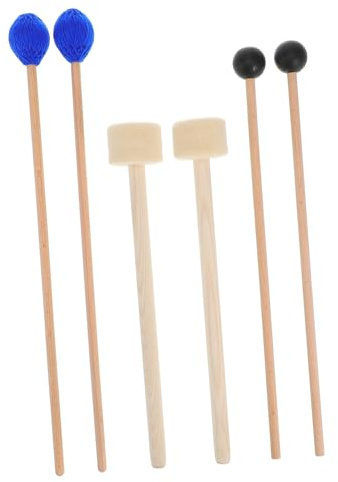 6 Stück Holz Drumsticks, Paukenschlägel für Perkussion | Musiklernen und Übungsphasen, Zubehör für Perkussionsinstrumente, Verschiedene Ausführungen