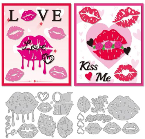 DELORIGIN Valentinstag Stanzformen Mit Realistischen Lippen Aus Karbonstahl Stanzformen Love Kartengestaltung Stanzschablonen Neuheiten 2025 Für Scrapbooking Basteln Grußkarten Valentinstag