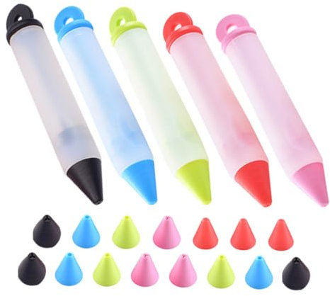 Cabilock 5stücke Silikon Dekoration Stift Für Kuchen Dessert Dekoration Stift Gebäck Piping Kuchen Werkzeug