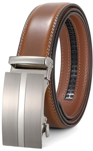 WHIPPY Automatik Gürtel Herren Leder Ratsche Ledergürtel Gürtel ohne Löcher, Breit 35mm