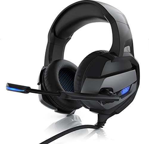 CSL - PS4 PS5 Headset - Gaming Headset Klinke mit Mikrofon - Klinkenanschluss - LED Beleuchtung - Gaming Kopfhörer für PC PS4 PS4 Pro PS5 Xbox One Xbox One S