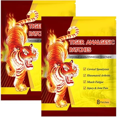 Patch Chauffant,Patch Anti Douleur,16 PCS Patchs de Tigre Chinois,Muscles Articulations Analgésiques Comprimés,Patchs Chauffants Anti Douleur,Patch de Soulagement Douleur Tigre, Pour Douleurs Cou