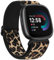 Amzpas für Fitbit Versa 3/4/Sense/Sense 2 Armband, Nylon Verstellbares Ersatzarmbänder, Leopard