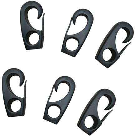 6 pezzi di ganci per corda elastica ad alta resistenza fibbia in plastica multiuso portatile per campeggio e soluzione di stoccaggio
