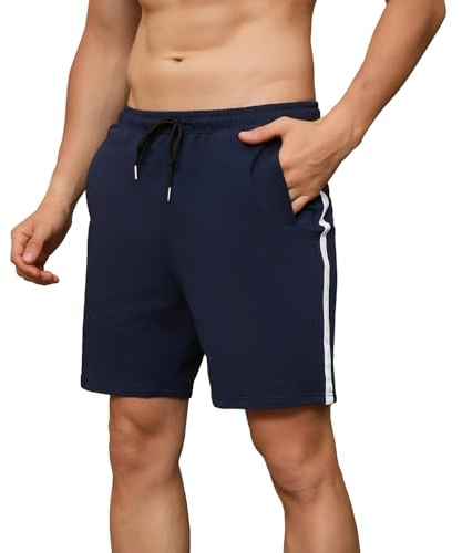 Short de Sport Homme Coton Pantalon Court, Bermudas Shorts d'entraînement de Jogging Fitness Training Tennis Yoga Joggers D'été