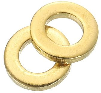 QUARKZMAN 120 Stück Unterlegscheiben Set, M3 x 6mm x 1mm Messing Ring Beilagscheiben Sortiment, Flach Sicherungsscheiben Dichtungsring Metallscheiben für Schrauben Bolzen Muttern
