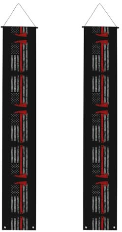 Bandera de hacha de bombero con línea roja, letrero de porche, decoración de graduación para decoración de clase de fiesta