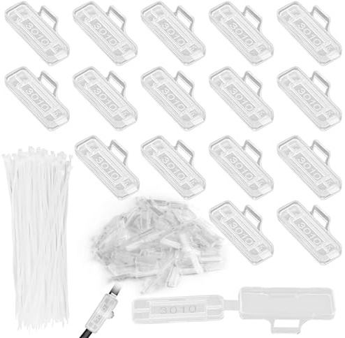 Set di 50 etichette per cavi con 50 fascette riutilizzabili e etichette per cavi per etichettatura, marcatura trasparente impermeabile