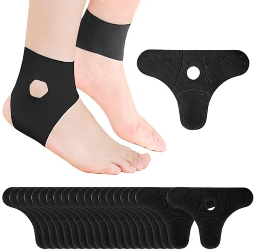LUMOOM 20 Stück Kinesiologieband für Sprunggelenk & Knöchel, Vorgeschnitten als Precut Kinesiotapes, Elastisches Physio Tape Wasserfest für Sport Dusche (Schwarz)