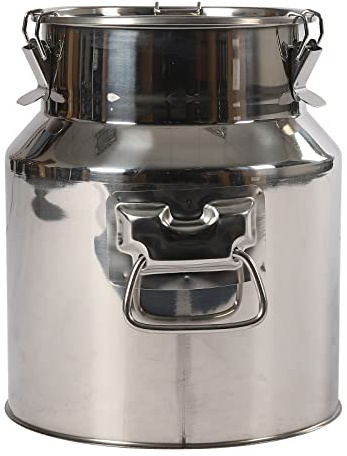 Jarra de leche de acero inoxidable 201, hermética, cubo de vino, leche, bidón de té, bidón de transporte multifuncional con junta de silicona, resistente, 14 l, para cuenco de mandarina, té, aceite de