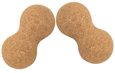 Beaupretty 2 Stück Kork Massagebälle für Yoga und Therapie Kompakt und Rutschfest Ergonomische Erdnussform zur Effektiven Muskelentspannung von Rücken und Nacken